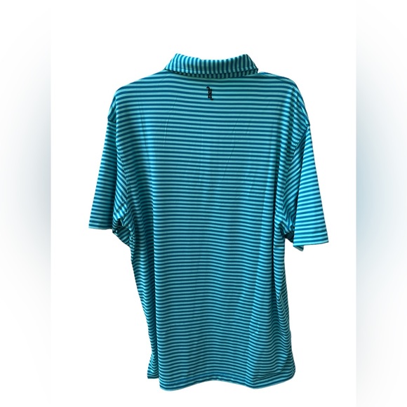Black Quail Polo Shirt Men’s Large Green Stripe Golf Stretch Performance - Picture 3 of 3